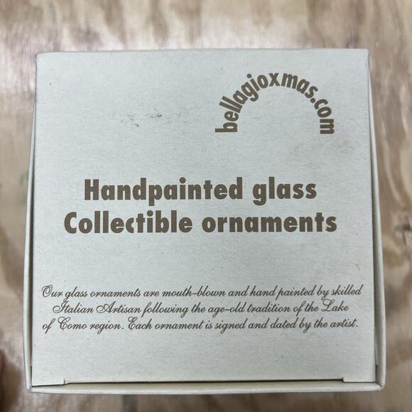 Bellagio Italian Mouth Blown Glass Christmas Holly Ornament Italy With Box - Picture 3 of 8